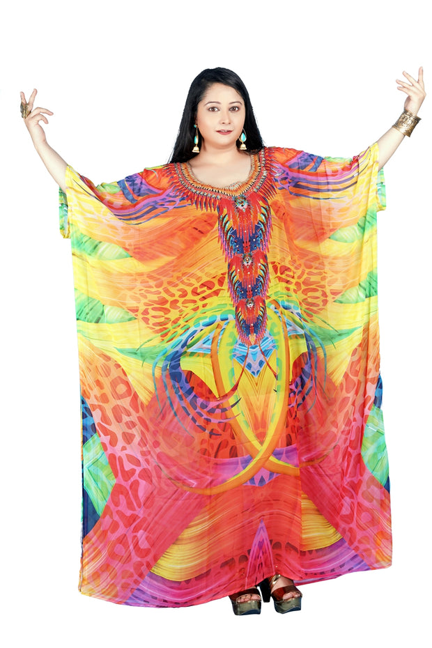 embroidered kaftan dress