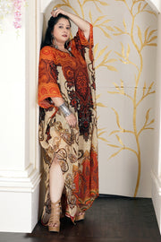 silk kaftan tunic