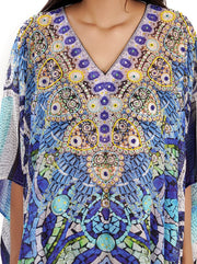 Evening party wear kaftan plus size kaftan embellished silk long kaftan