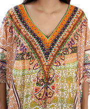 Plus size silk kaftan Exotic silk beach dress designer print  resort wear for women
