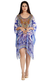 Beautiful kaftan luxury silk caftan tunic printed silk caftan dress plus size cruise wear silk caftan top - Silk kaftan