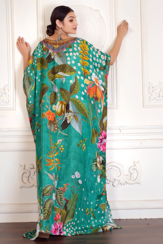 Plus Size Kaftan womens kaftan Pure silk kaftan Floral Kaftan