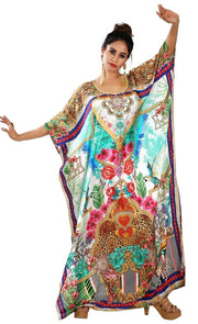 Stylish animal print kaftan Beach wear silk kaftan