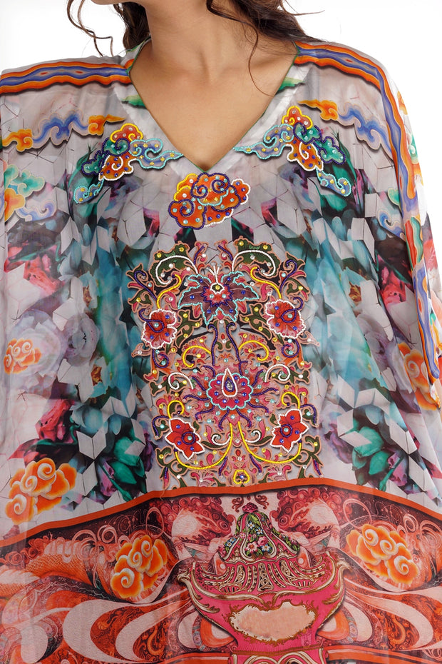 kaftan wrap dress