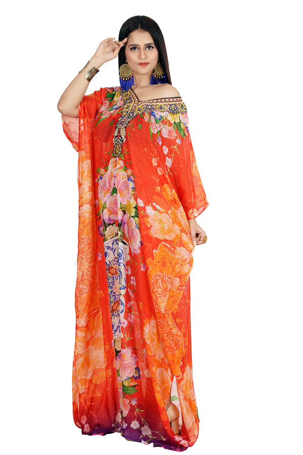 silk kaftan dress