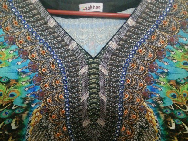 Plus size beach wear resort wear womens silk caftan swim wear kaftan