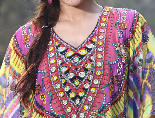 Full length caftan silk caftan Beach Wear Cover Up silk dress