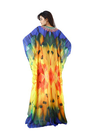 Feathery Silk Kaftan Swim wear caftan stunning beach dress silk kaftan maxi dress heavily embellished caftan