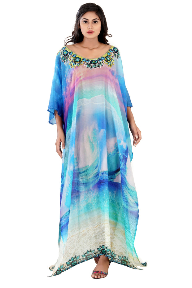 embellished kaftan dress