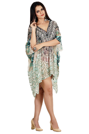 Beach Style Floral Print Splits at the sides to style short kaftan