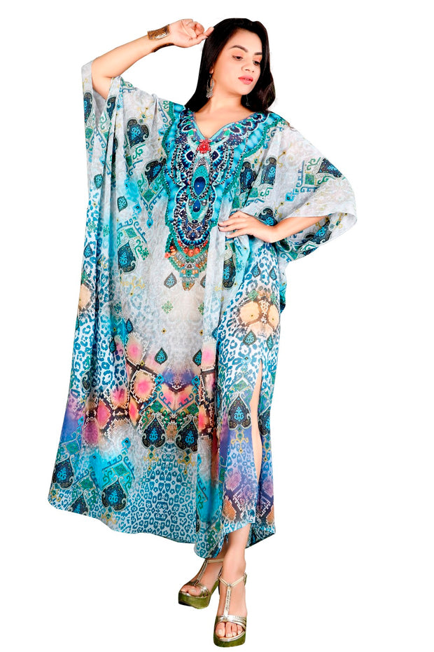 Silk Kaftan Women dresses Designer Dresses Baroque print kaftans – Silk ...