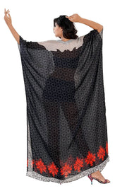 Geometric Print on long Silk Kaftan Dresses for vacation beach outfits
