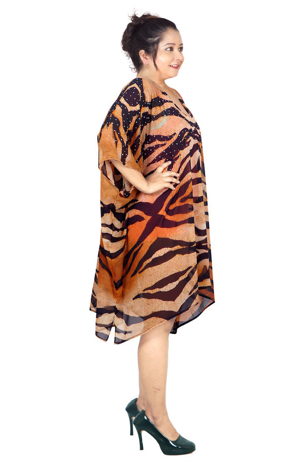 Brown animal print caftan Beautiful Plus Size Embellished caftan dresses