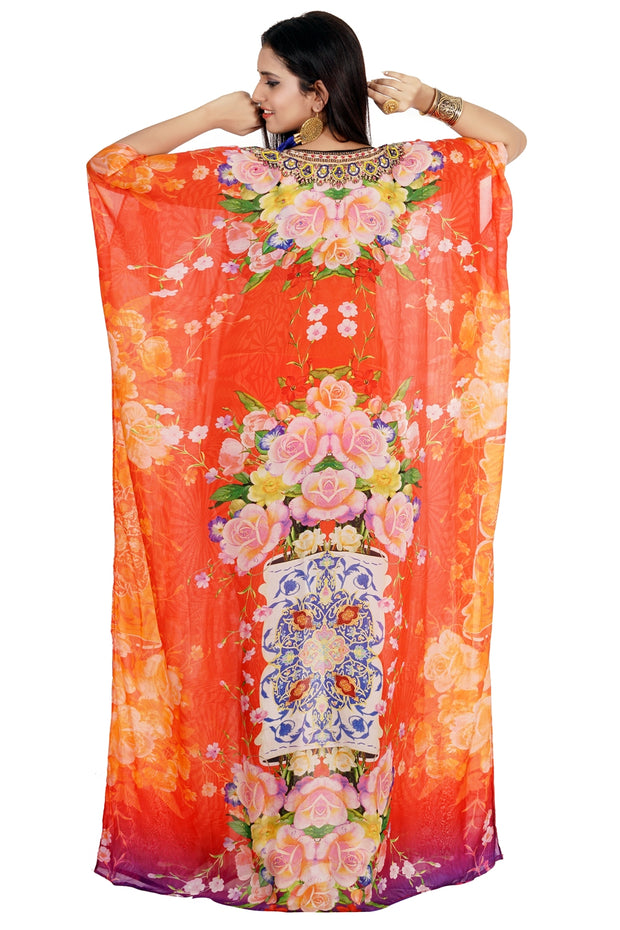 Swim wear caftan stunning beach dress silk kaftan maxi dress heavily embellished caftan