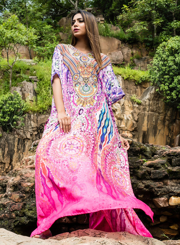 designer silk kaftan