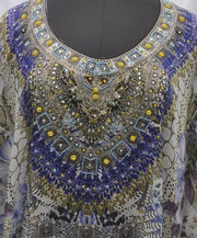 Heavily embellished kaftan 100% silk dress silk beach cover up buy kaftan online bikini kaftan for short women