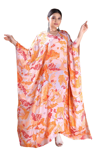 Blooming Beauty: Flower Print Caftan for Women