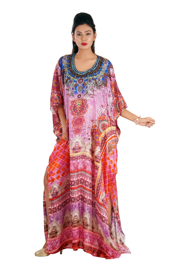 purple kaftan dress
