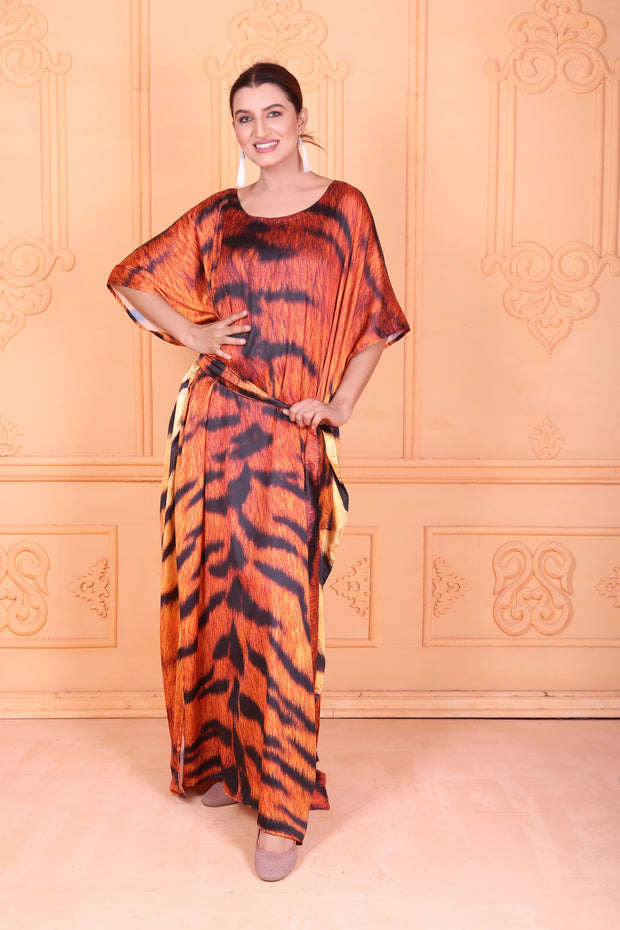 Tiger Silk Kaftan Kaftan Boho Dress Gift Silk Caftan Night Gown Kaftan