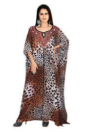 Stunning Animal print caftan dress Light weight caftans holiday kaftan