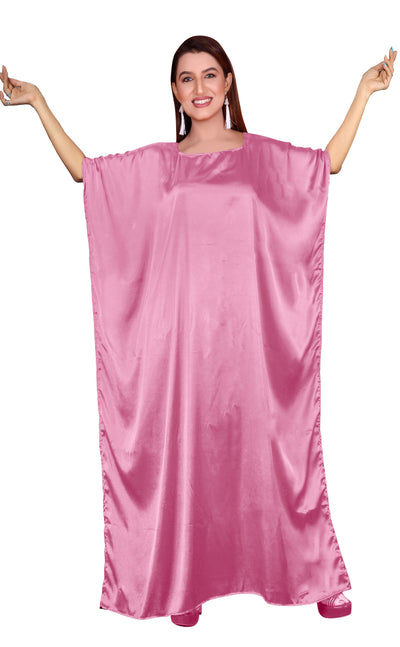 Party wear Plain Long satin caftan Dress resort wear for women