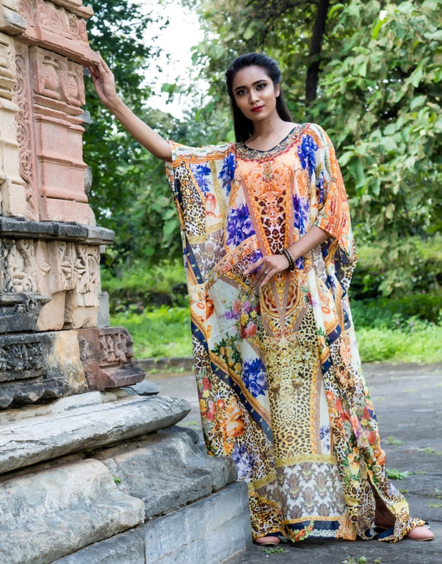 plus size silk kaftan