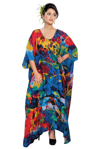 Designer Print kaftan dress silk Beach Cover Up silk kaftan Maxi Dress
