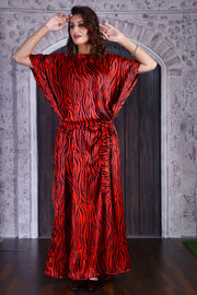 Plus Size Red caftan Dress Silk Kaftan Dress Women full length Silk kaftan