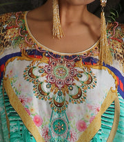 Party kaftan dresses full length animal print kaftan Silk Blend Caftan