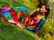 designer wear Royal Evening silk kaftan Picasso inspired caftan outfit