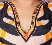 Full length beach cover up Womens wrap Stripe Silk kaftan
