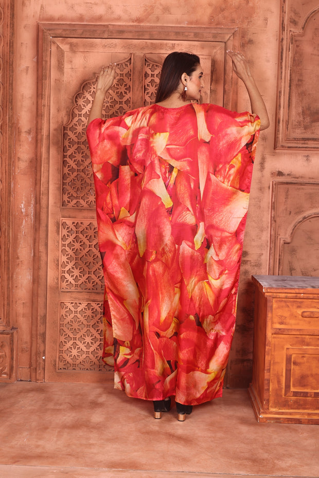 Floral print silk kaftan maxi dress designer kaftan dress womens kaftan dress