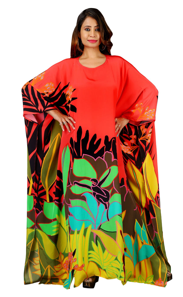 Beach wear silk kaftan Cover up Womens swimwear Kaftans Top Long Silk Kaftan