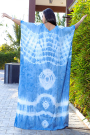 Hand tie dyed kaftan Indigo kaftan dress for women lounge wear kaftan