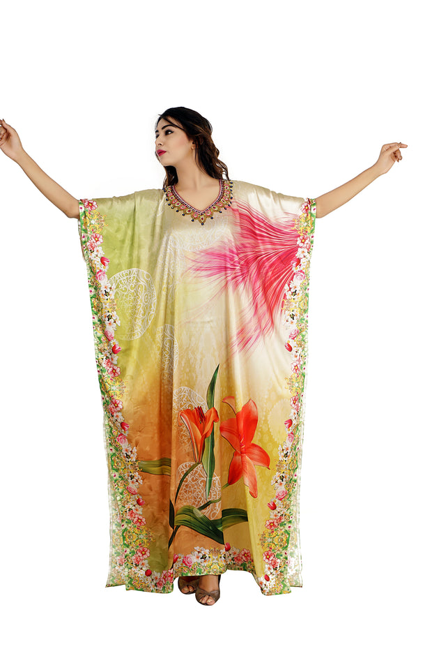 white caftan dress