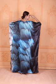 Feather print Plus Size Caftan Custom Length Resort Wear kaftans for women