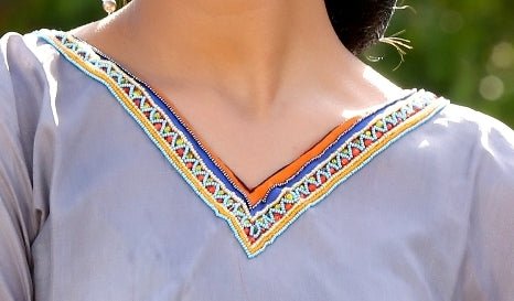 Kangaroo face PICASSO PRINT silk kaftan
