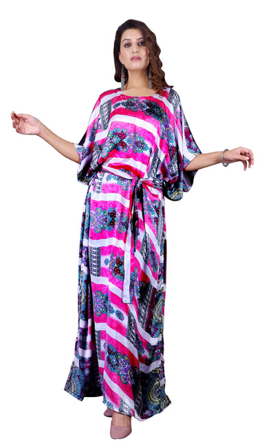 Silk Caftan Plus Size Bohemian leopard print Silk Kaftan Beach Wear Kaftan