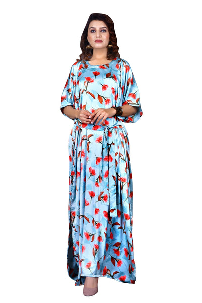 Floral print Silk Kaftan Maxi Dress Silk Kaftan Handmade gift for her