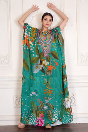 Plus Size Kaftan womens kaftan Pure silk kaftan Floral Kaftan