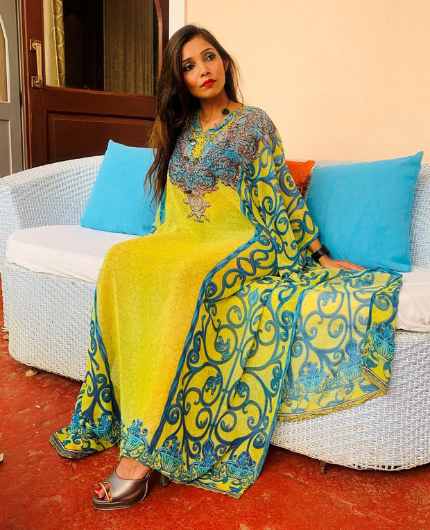 Art on the Fabric Marakeh Printed Kaftan Style for designer caftan dress
