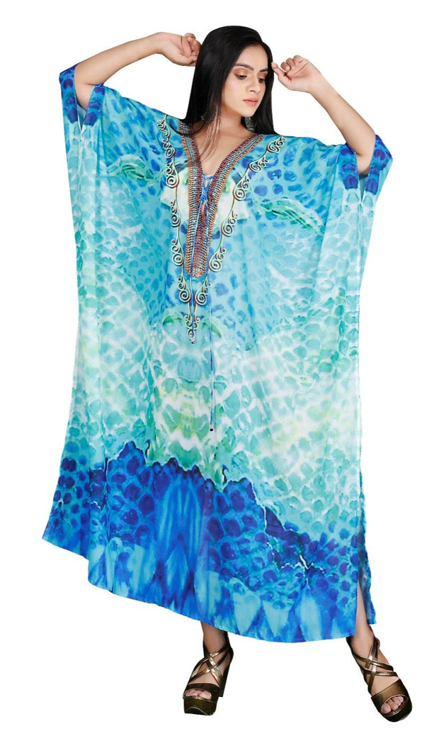 Lace Kaftan silk dress kimono sleeves plus size kaftan