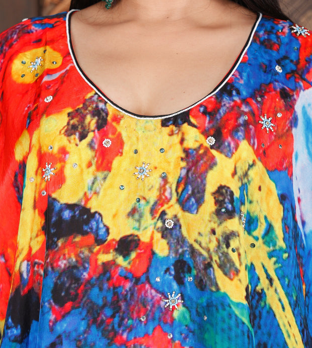 Designer Print kaftan dress silk Beach Cover Up silk kaftan Maxi Dress