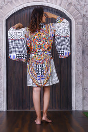 Bell Sleeves Best to buy designer print beach kimono robe with waist belt
