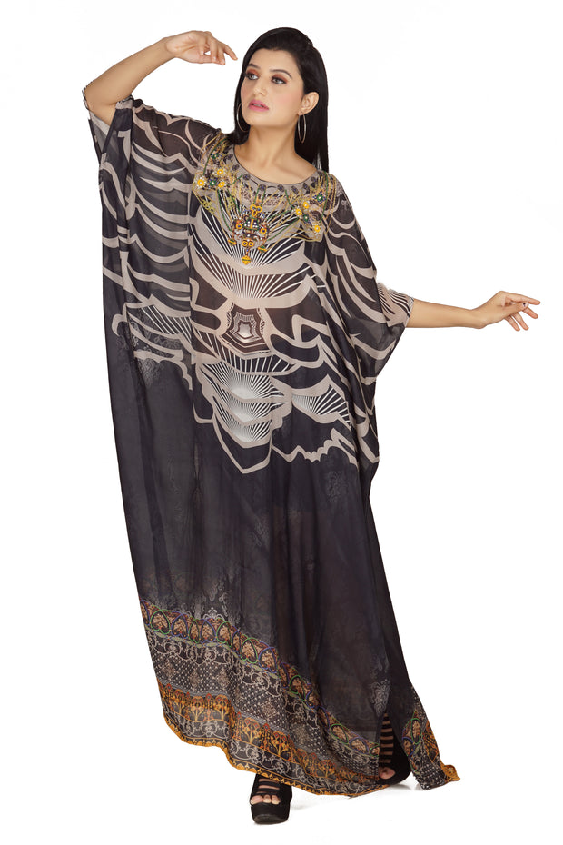 embroidered kaftan dress