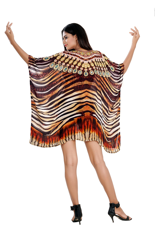 Silk Kaftan with heavily Embellishment short unique kaftan tunic