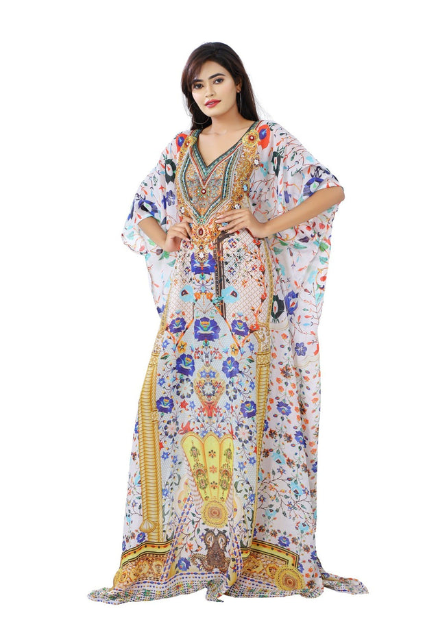 white long sleeve kaftan