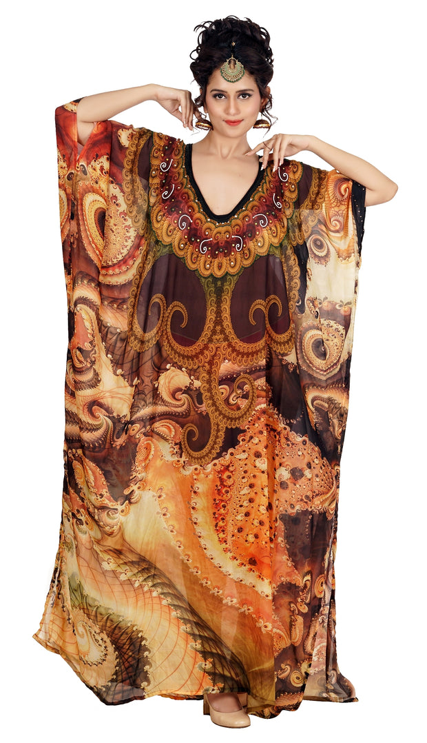 embroidered kaftan dress