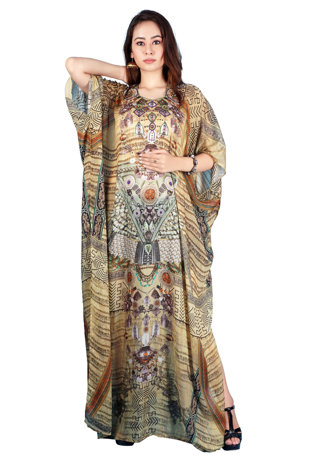 tropical kaftan dress