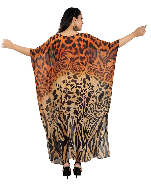 Animal print Kaftan on Long cheap caftan regular wear lace up kaftan